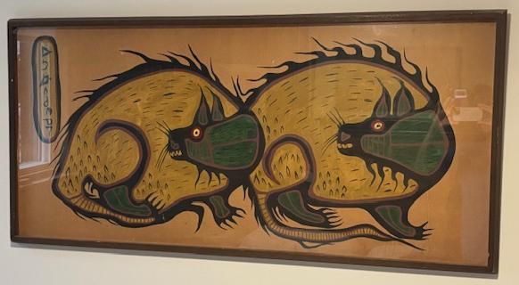 "Muskrats" original painting by Norval Morriseau