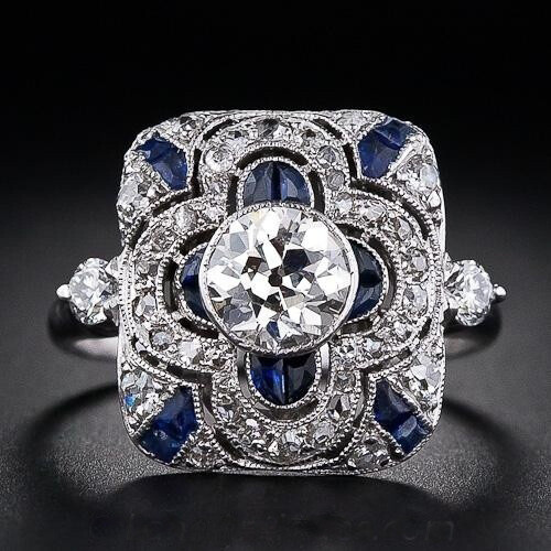 Sapphire S925 Sterling Silver Rings Women&#39;s European And American Fine Jewelry Engagement Rings Platinum Electroplating High-end Jewelry Gifts