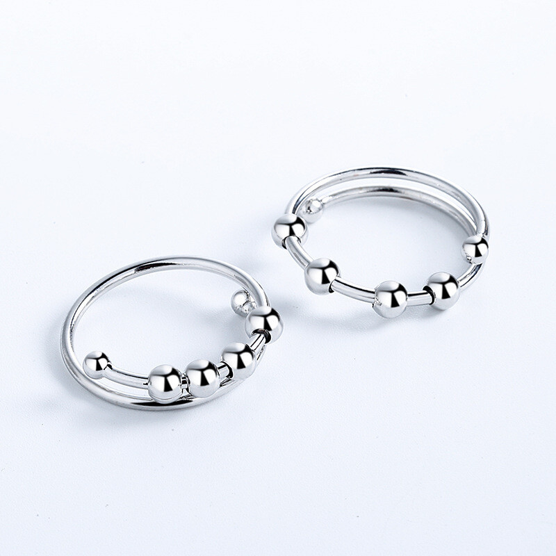 European And American Fashion Rings For Men And Women Creative Decompression And Stress Relief Accessories Amazon Ins Geometric Beaded Jewelry