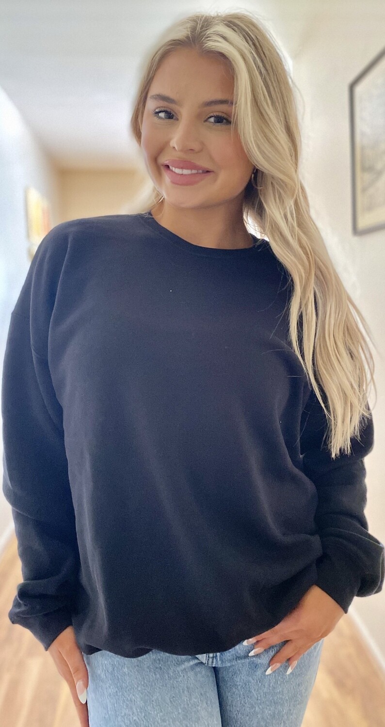 Your DOGUE magazine cover on a BLACK UNISEX CREWNECK SWEATSHIRT