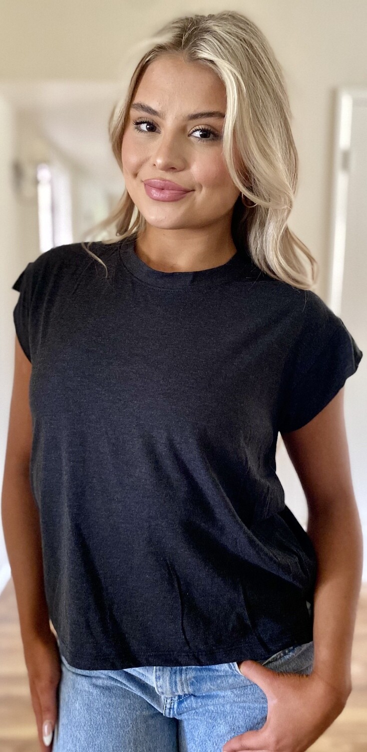 Your DOGUE magazine cover on a BLACK LADIES CREWNECK MUSCLE TEE