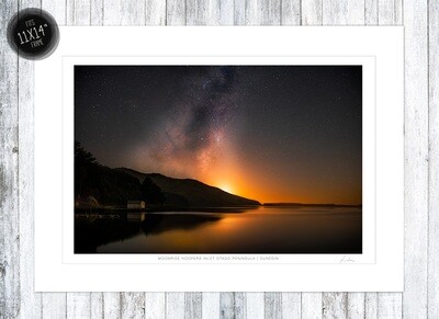 Milky Way Moonrise, Hoopers Inlet. Otago Peninsula