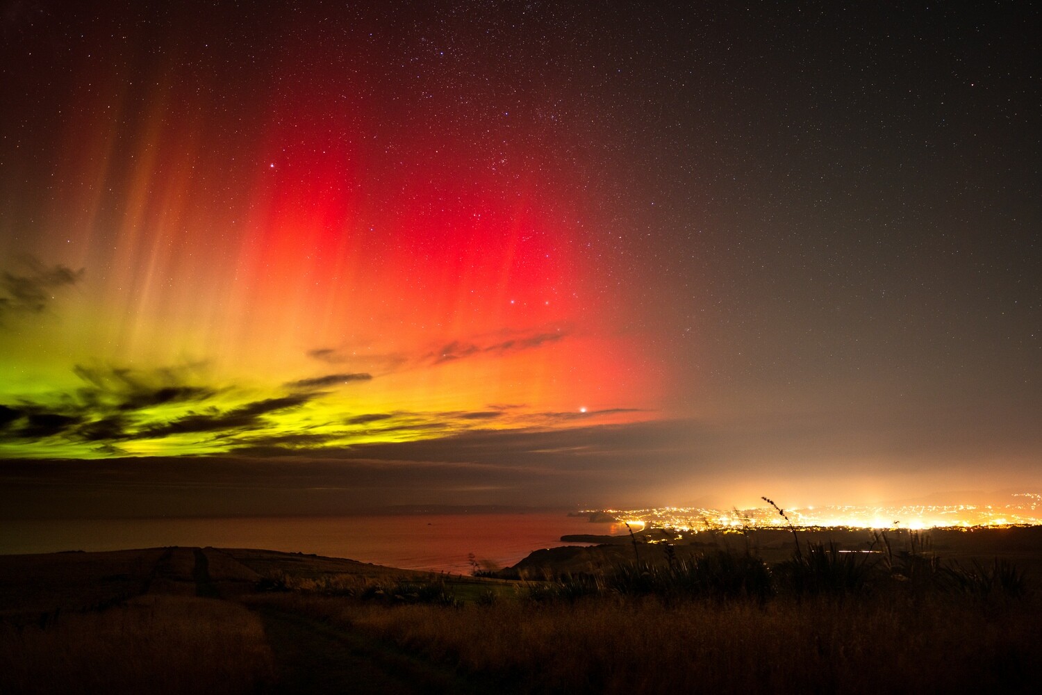 Aurora over Ōtepoti Dunedin