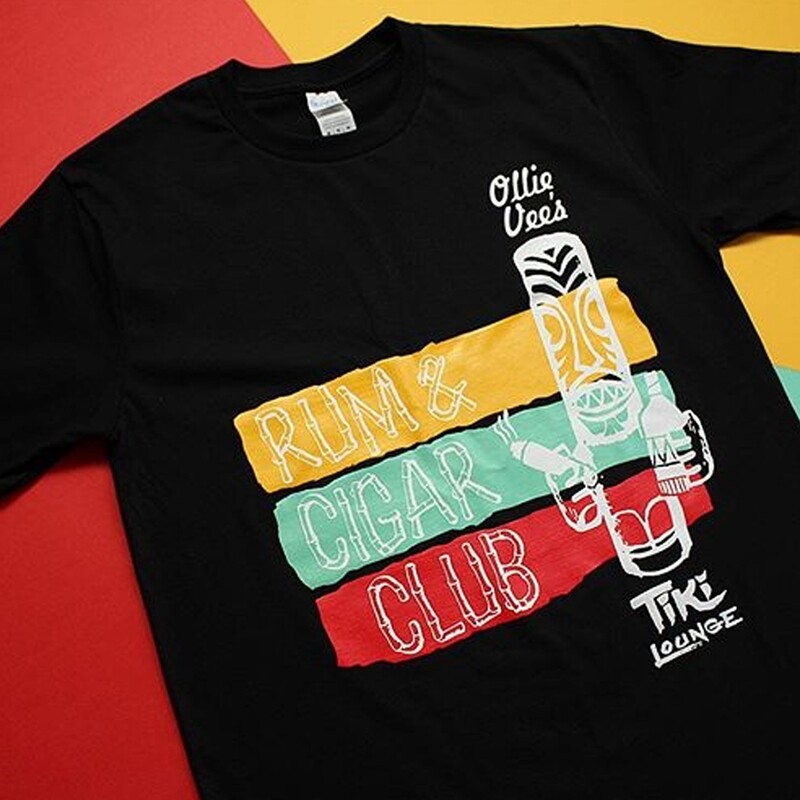 Ollie Vees Rum &amp; Cigar Club Black T-Shirt S M L