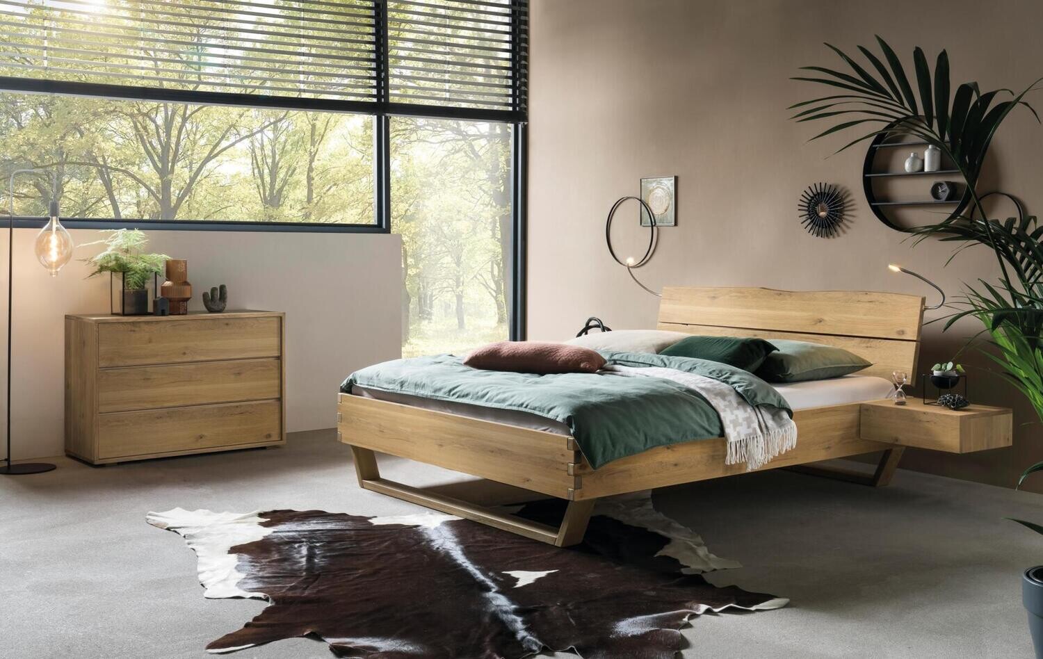 Bett Naturo-Line CONNECTO, Füsse SKID, Kopfteil Naturo-L