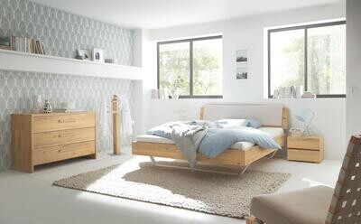 Bett Oak-Wild CADRO-18, füsse SLID, Kopfteil Alpa, kissen Ravo