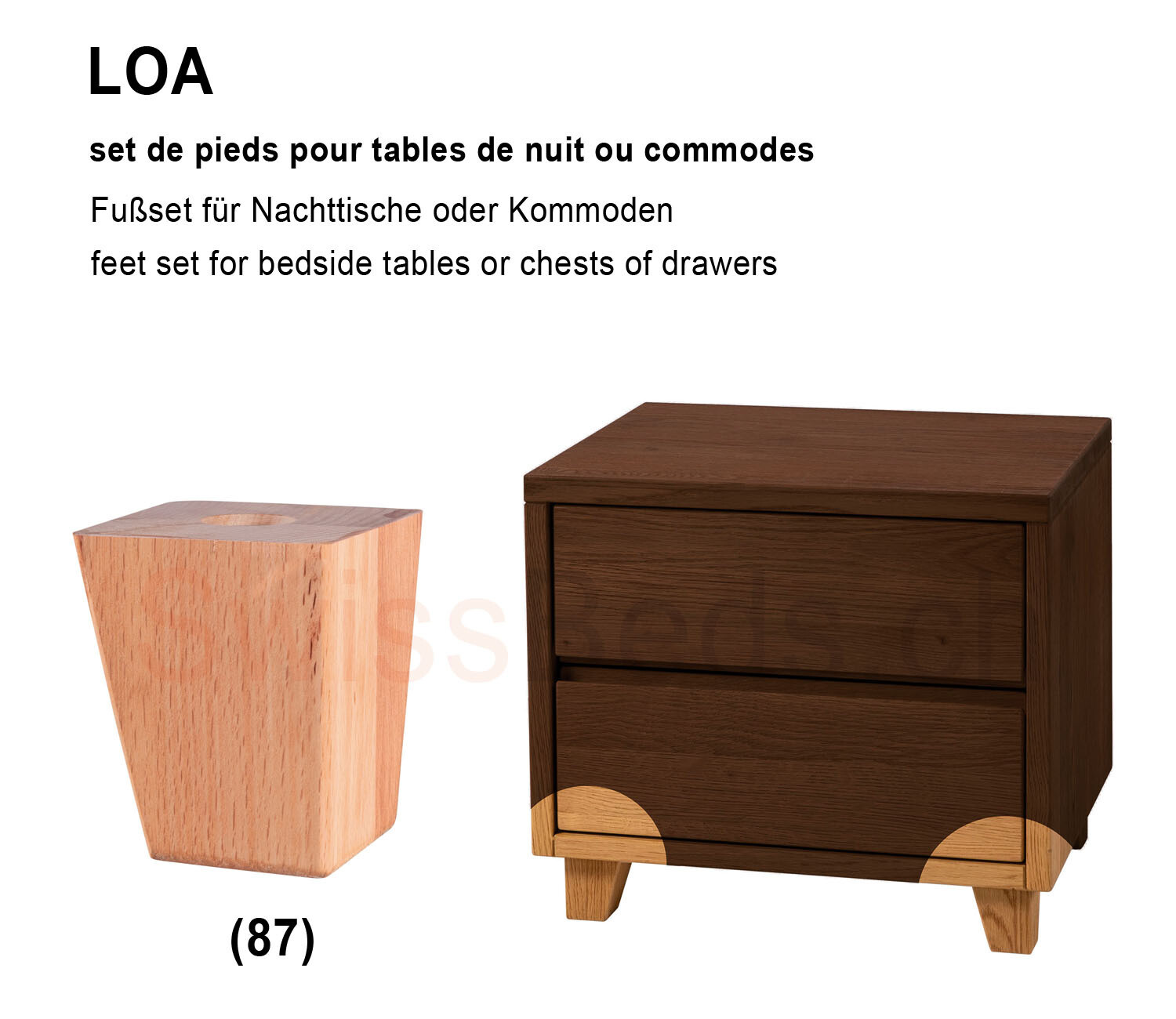 LOA PIEDS accessoires chevets et Commodes