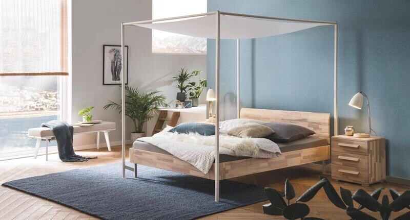 Bett Fine-Line SYMA-18, Füsse CIELO, Rückenlehne Vola