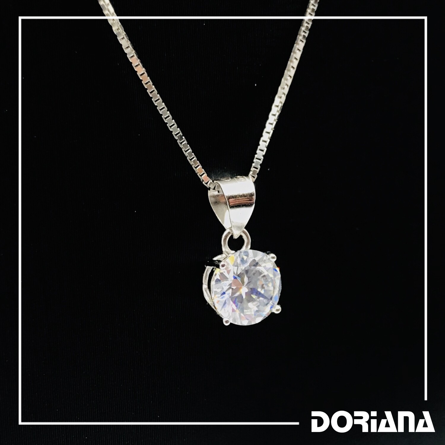 Punto Luce con Zirconia Tondo in Argento 925 Rodiato