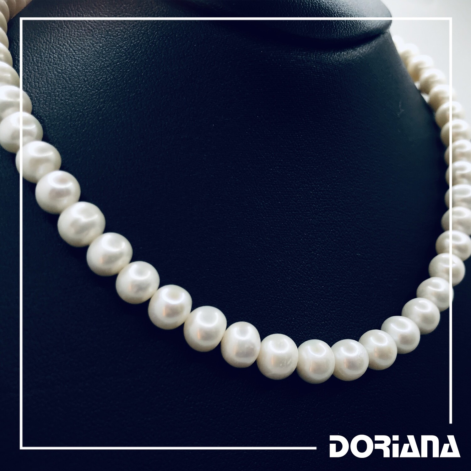 Collana Perle di Fiume su Argento 925 Rodiato - Varie Dimensioni