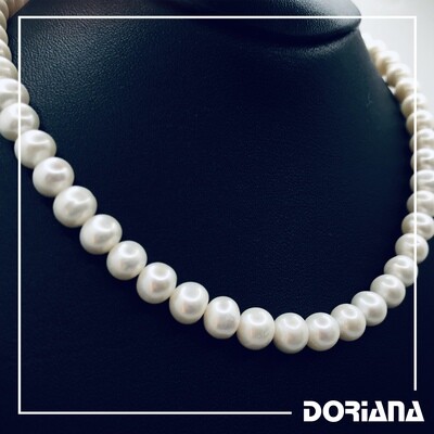 Collana Perle di Fiume su Argento 925 Rodiato - Varie Dimensioni