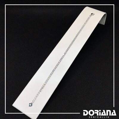 Bracciale Tennis modello Griffe in Argento Rodiato e Zirconi