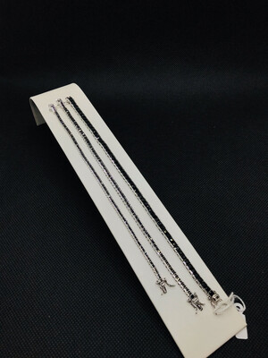 Bracciale Tennis Nero in Argento