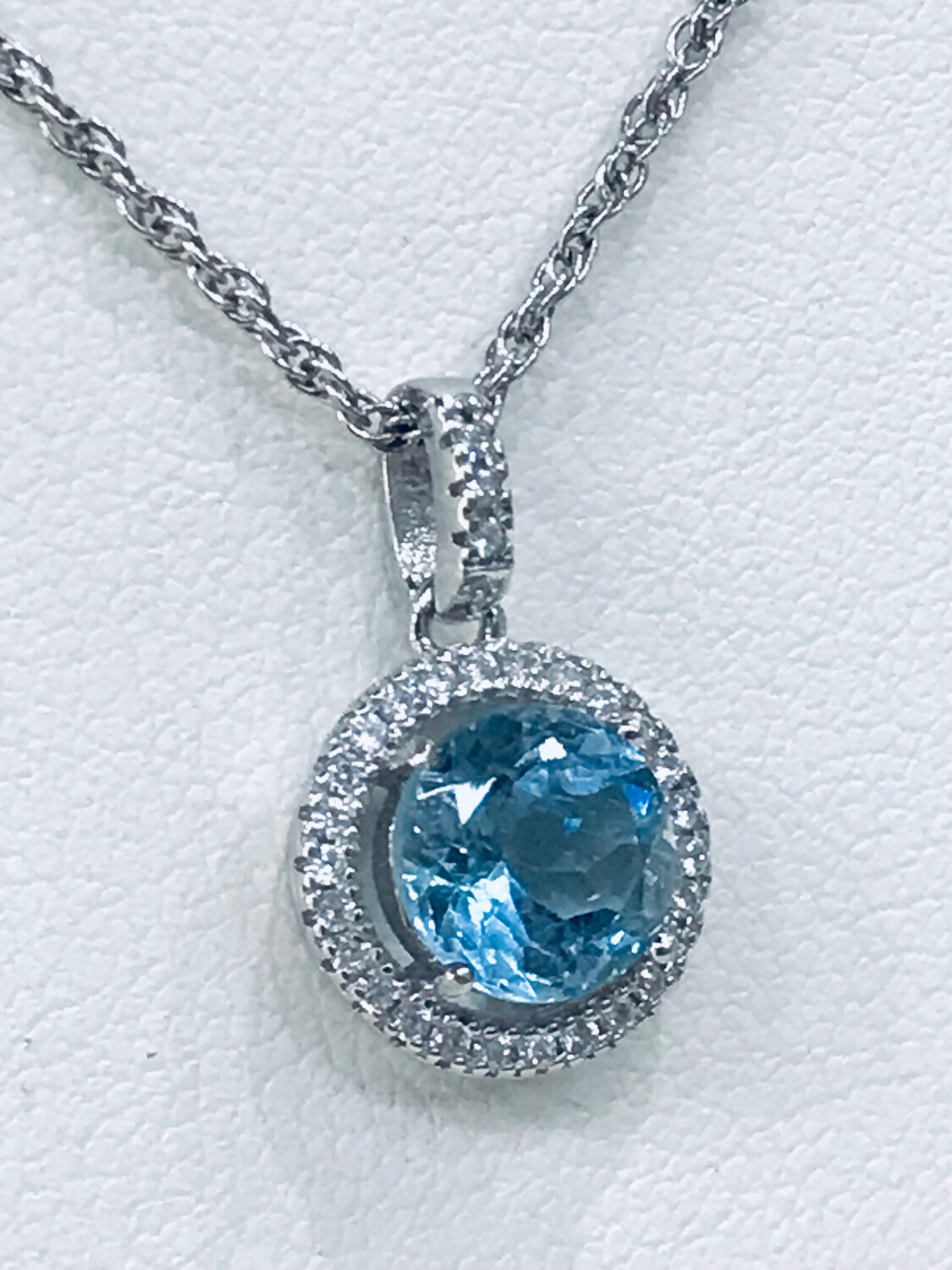 Collana Acquamarina Argento e Zirconi