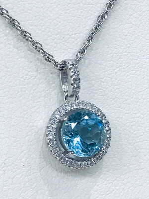 Collana Acquamarina Argento e Zirconi