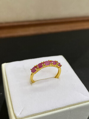 Anello Semi Veretta con Rubini