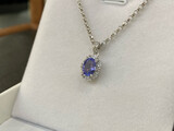 Collana Ovale Tanzanite e Zirconi - Argento 925