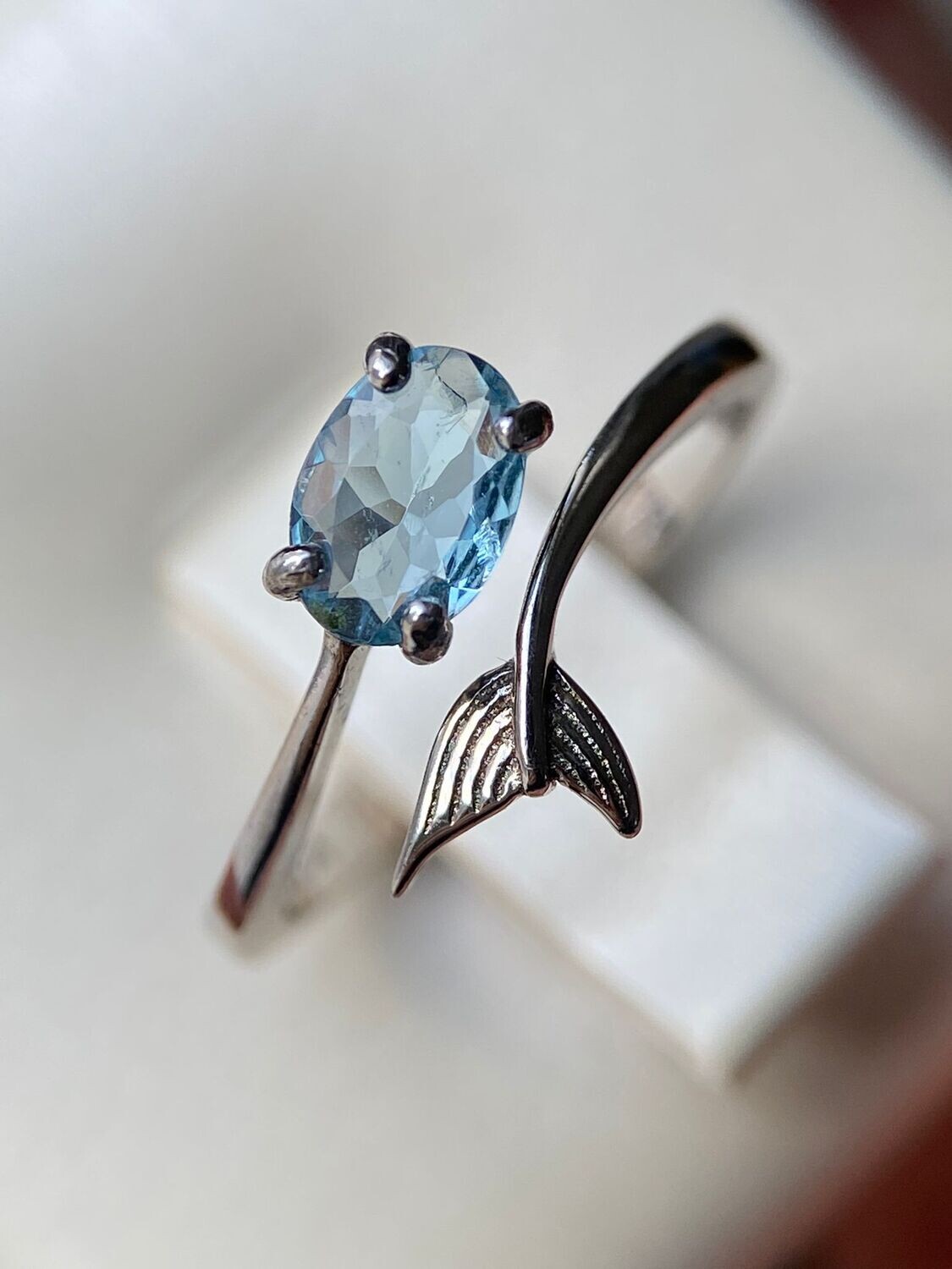 Anello Acquamarina Naturale - Argento 925
