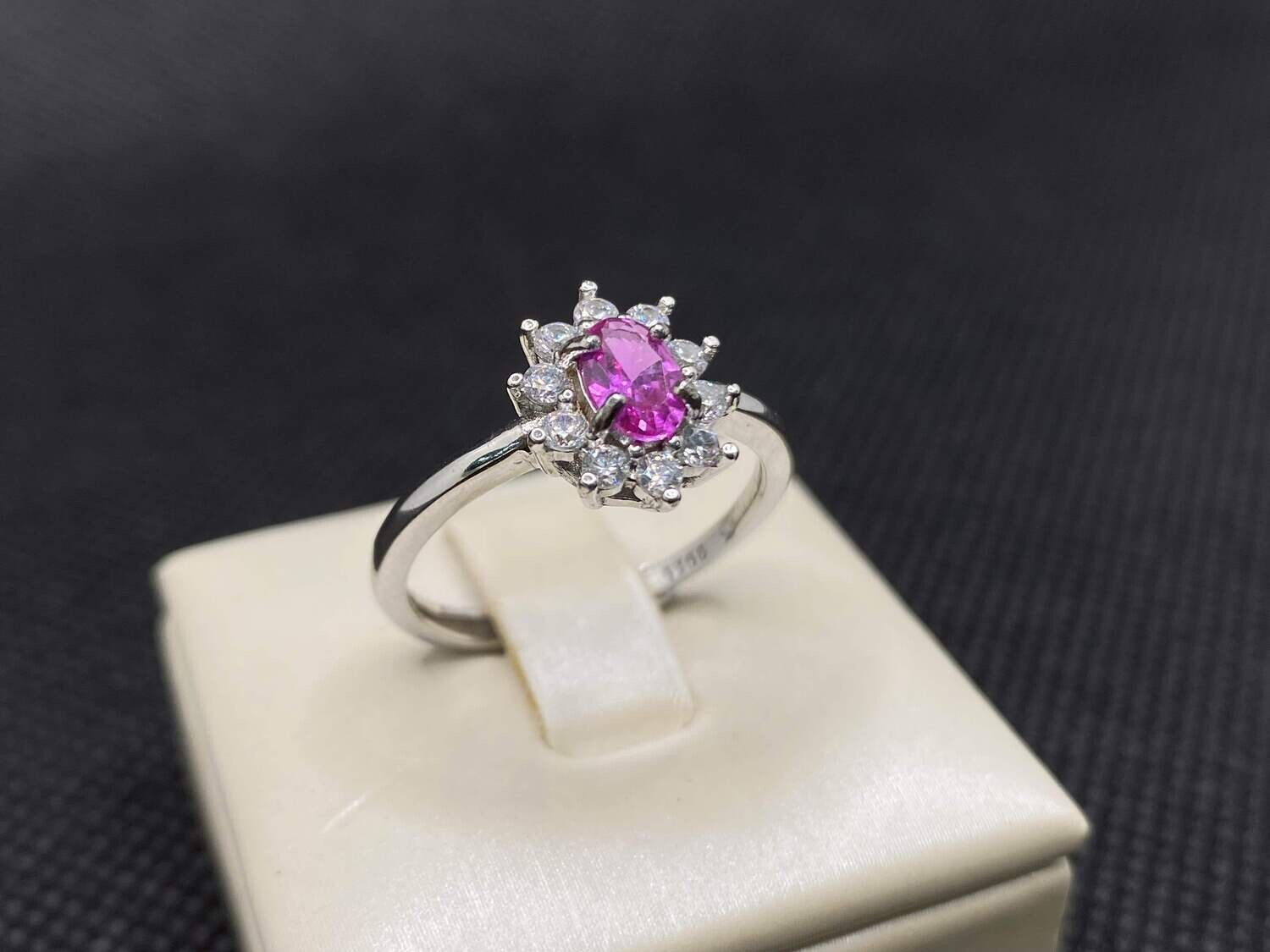 Anello Zaffiro Rosa Sintetico - Argento 925