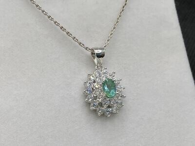 Collana Smeraldo Naturale e Zirconi