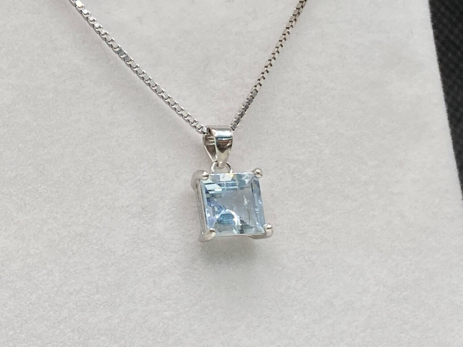 Collana Acquamarina Quadrata - Argento 925