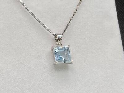 Collana Acquamarina Quadrata - Argento 925