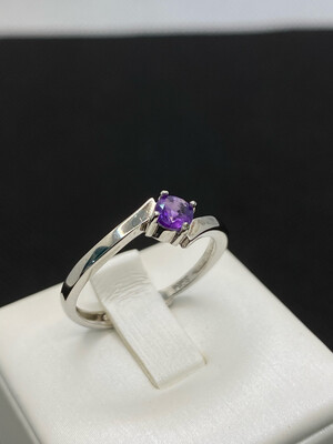 Anello Solitario Ametista Contrarié - Argento 925