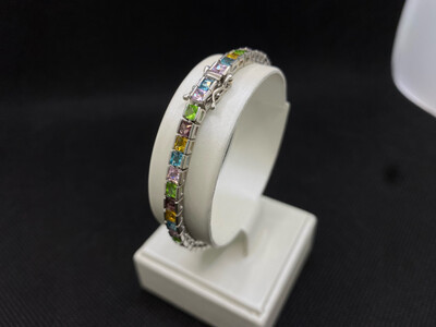 Bracciale Tennis Multicolor - Argento 925
