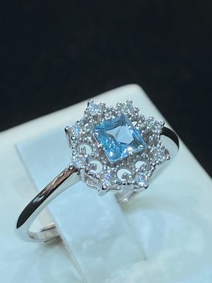 Anello Stile Antico Ricamo in Pizzo e Topazio - Argento 925