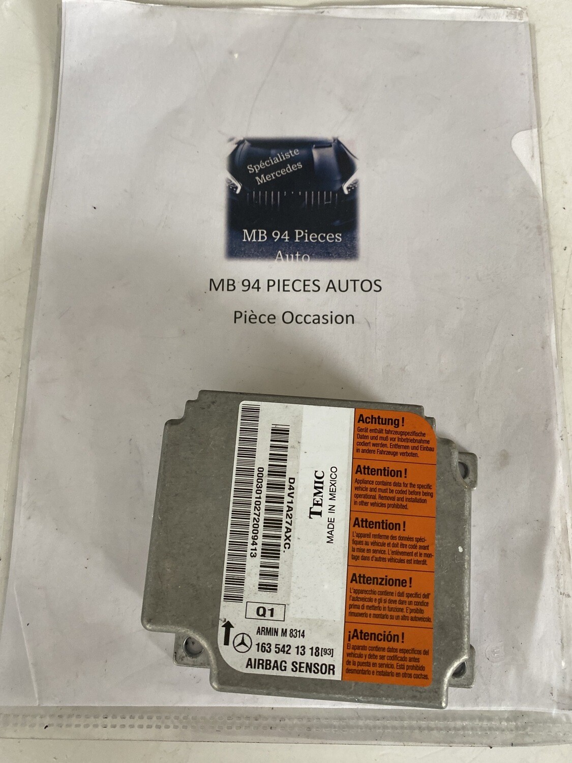 calculateur airbag 1635421318 w163 