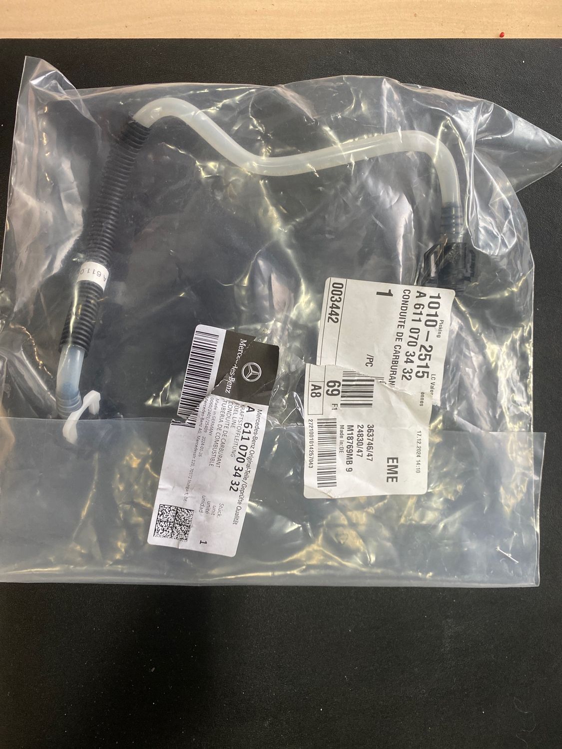 Tuyau gasoil réf A6110703432 Moteur 611/612/613