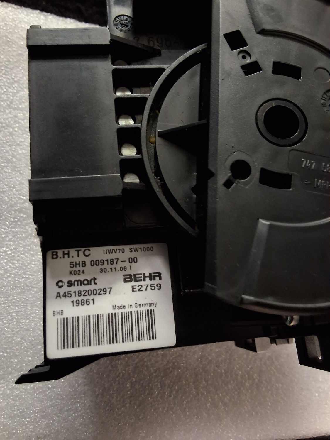 Commande de chauffage W451 