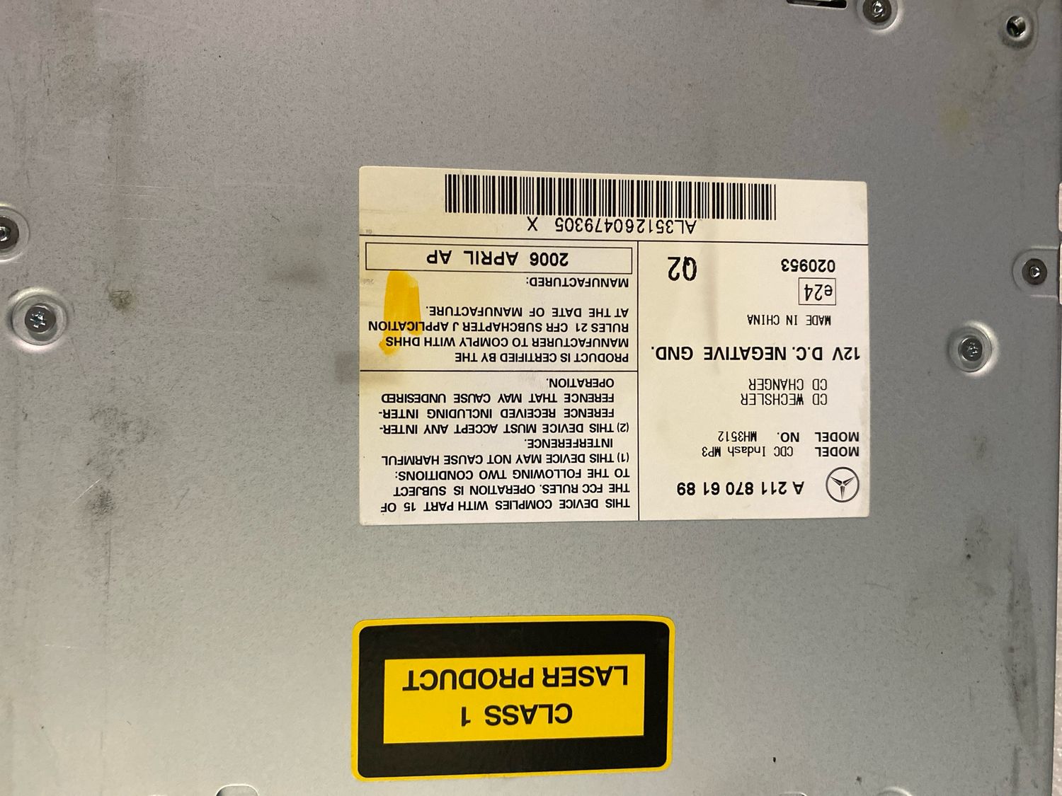 Changeur de cd w211 n4