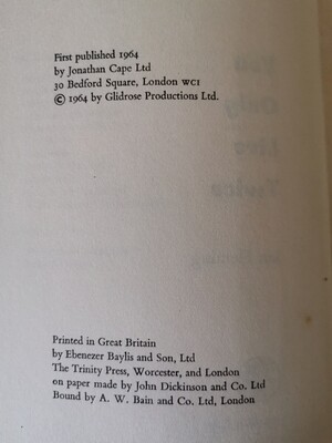 You only live twice, Ian Fleming