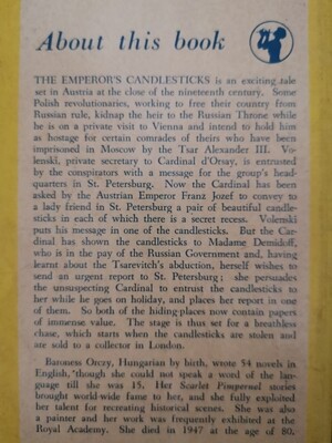 The emperors candlesticks, Baroness Orczy