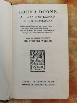 Lorna Doone, R. D. Blackmore
