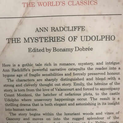 The Mysteries Of Udolpho, Ann Radcliffe