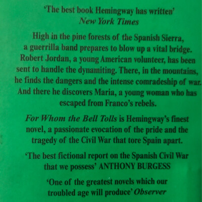 For Whom The Bell Tolls, Ernest Hemingway