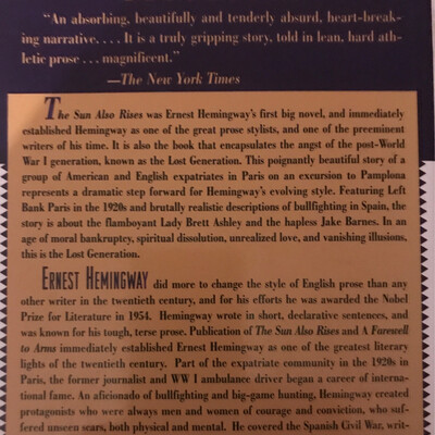 The Sun Also Rises, Ernest Hemingway