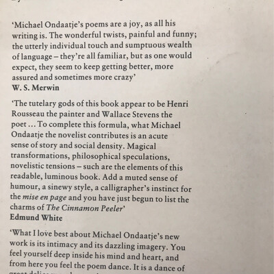 The Cinnamon Peeler, Michael Ondaatje