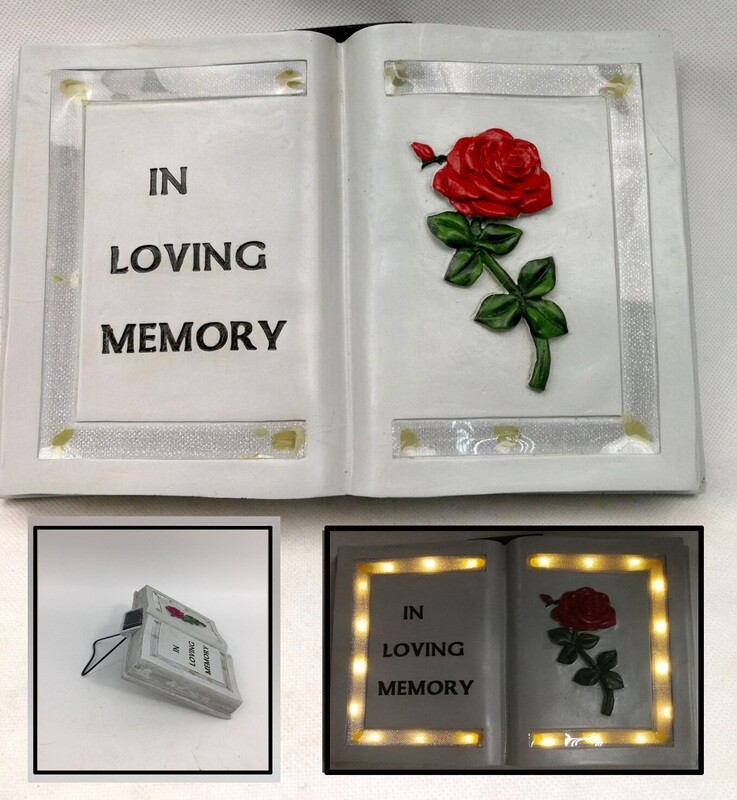 Solar Memorial Book with Rose