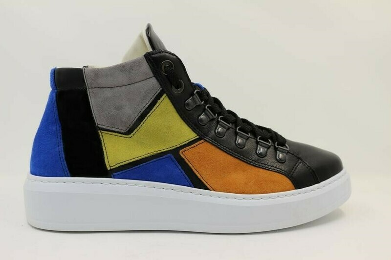 Sneakers alta in vera pelle