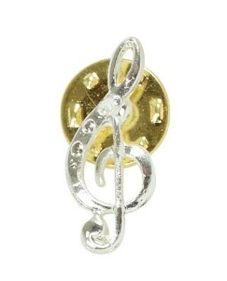 Pin Musical Clave de Sol, Acabamento: Prateado