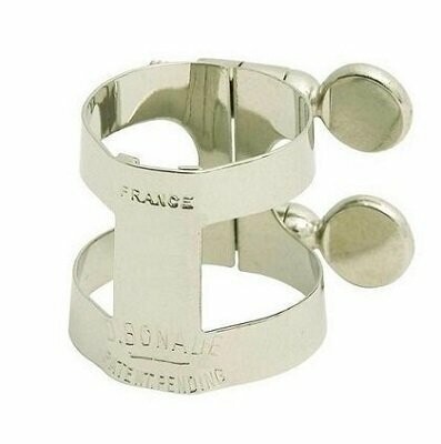 Abraçadeira Bonade Saxofone Barítono Prateada