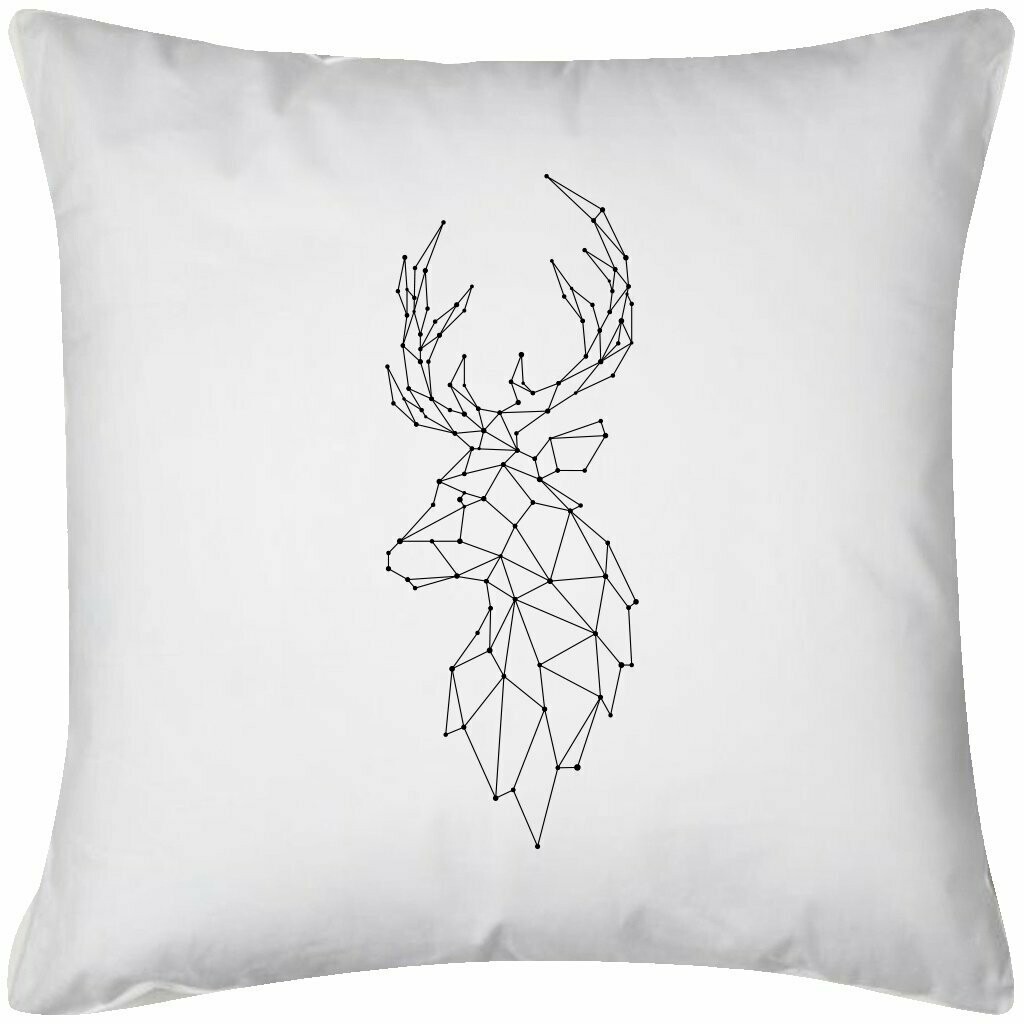 Cuscino Cervo Polygon, Colore: Bianco