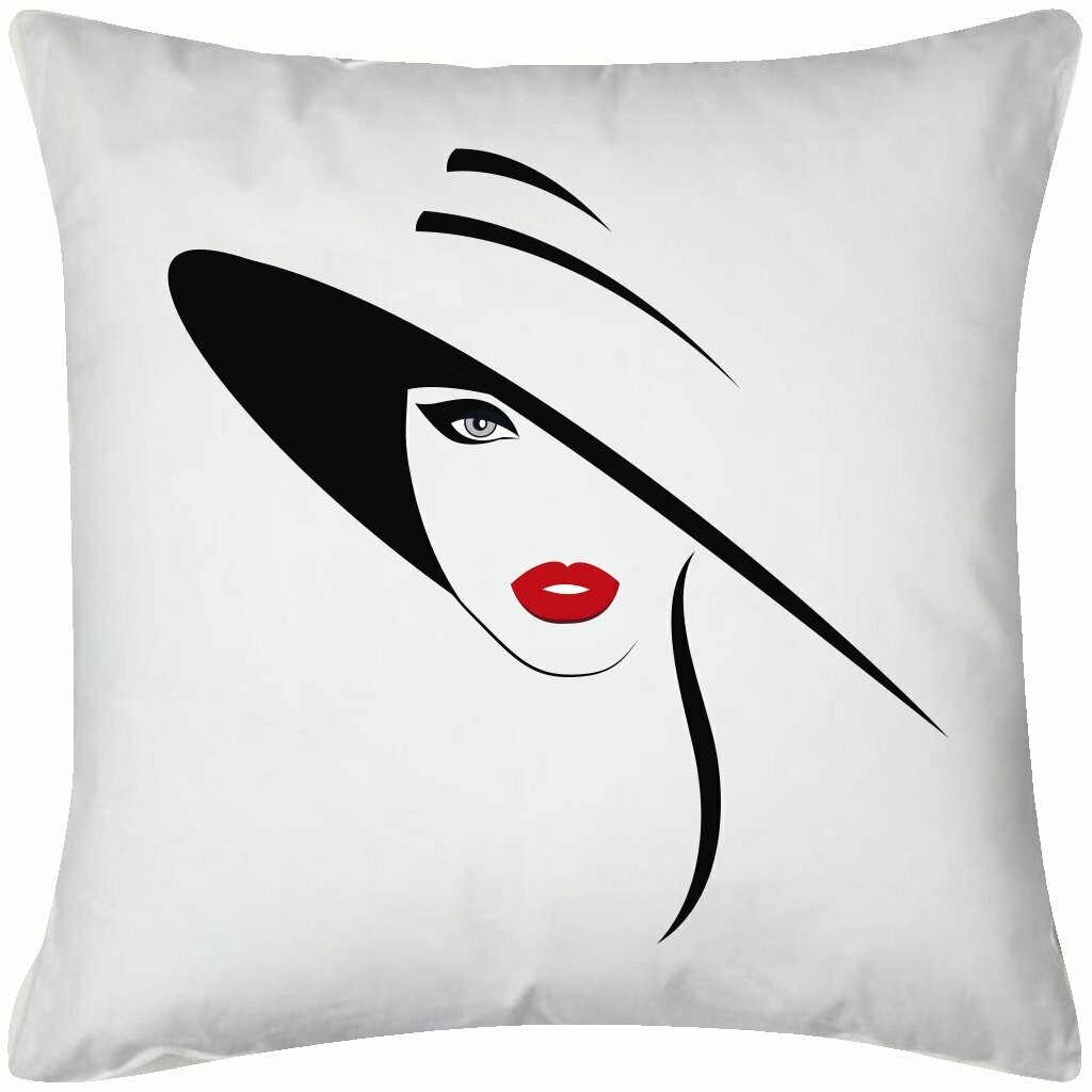 Cuscino Donna con cappello Silhouette