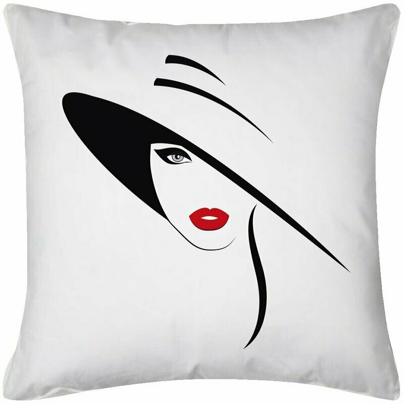 Cuscino Donna con cappello Silhouette