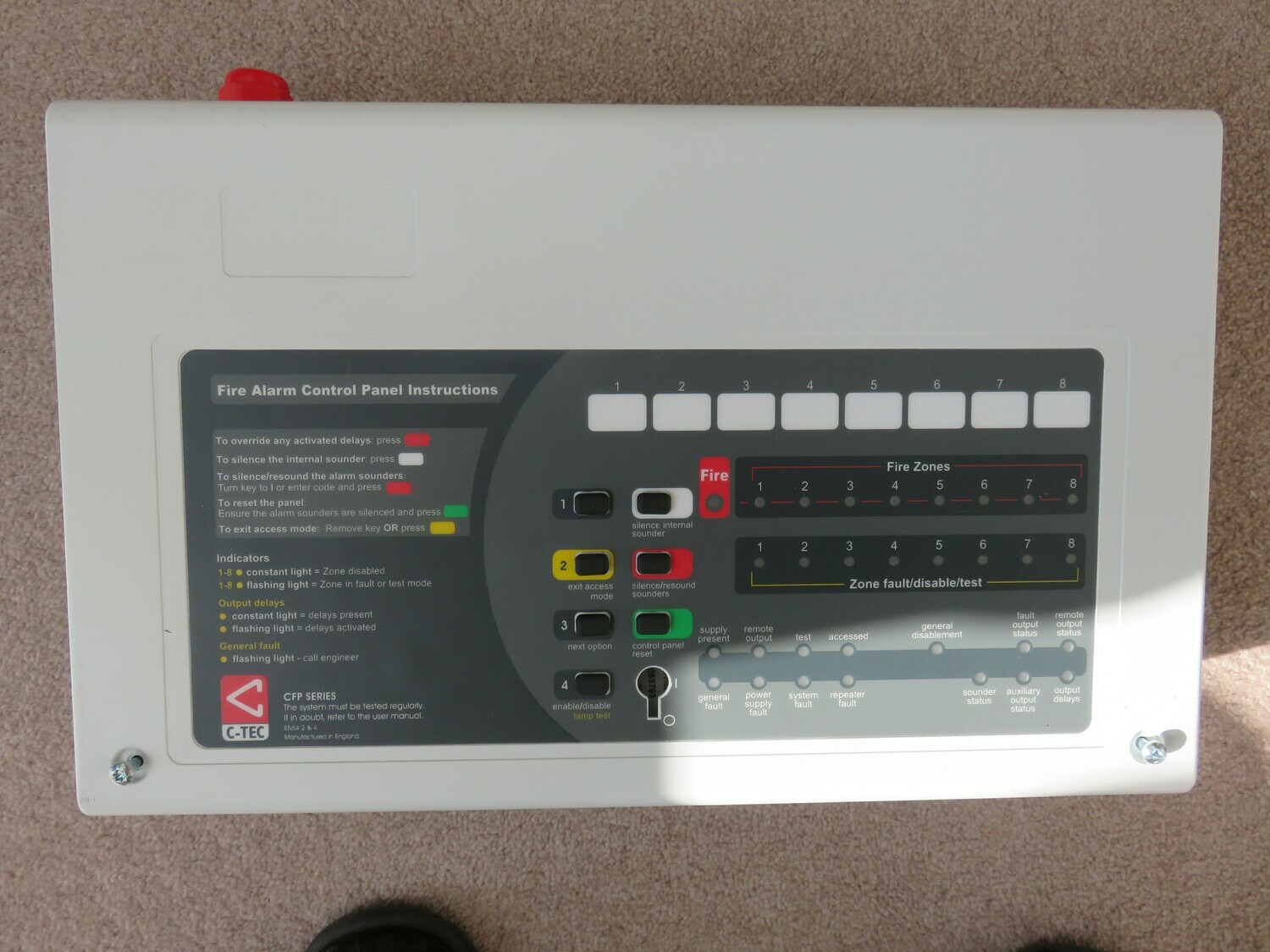 4 zone conventional fire alarm panel