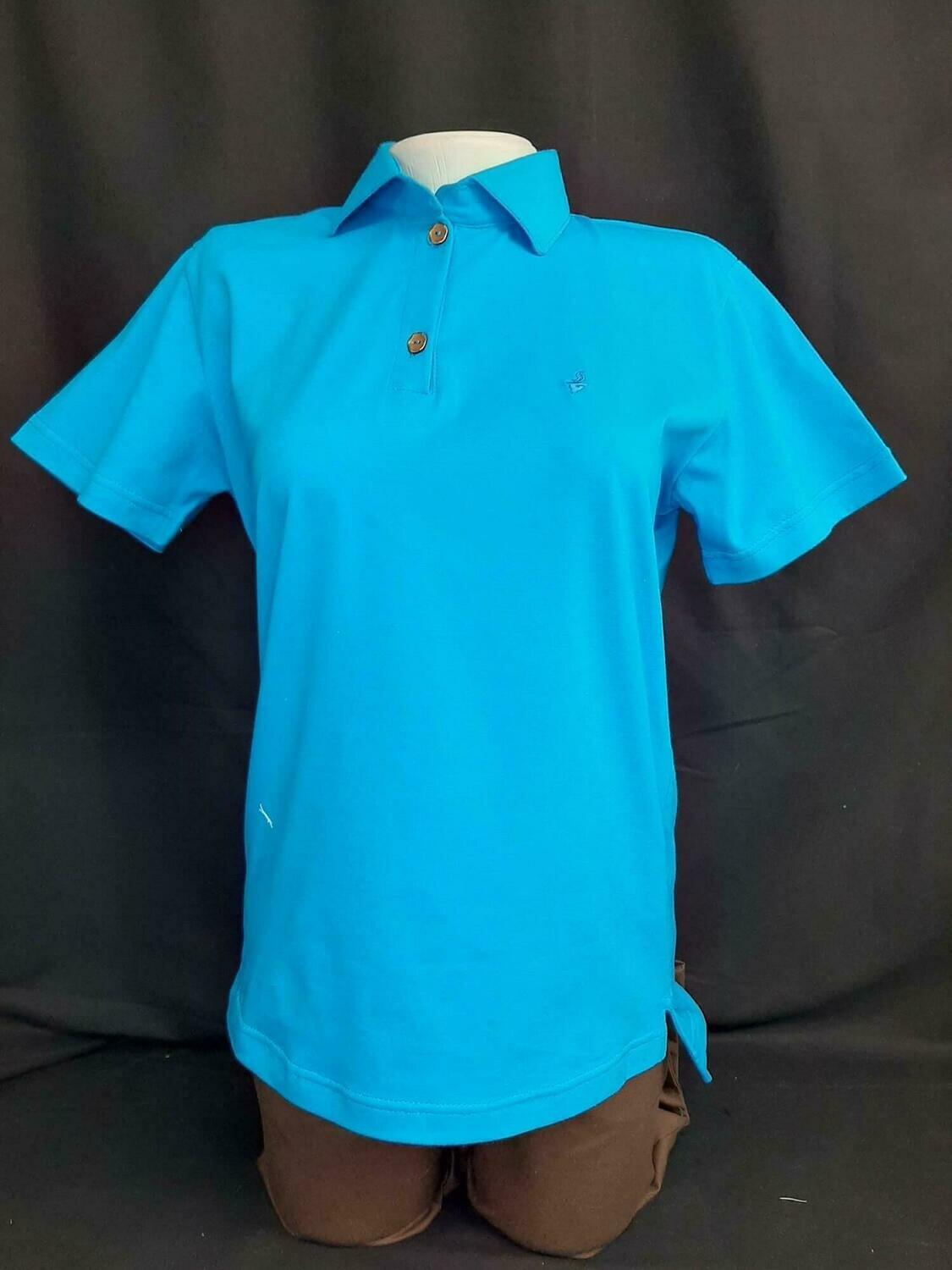 Camiseta tipo polo Azul Mujer