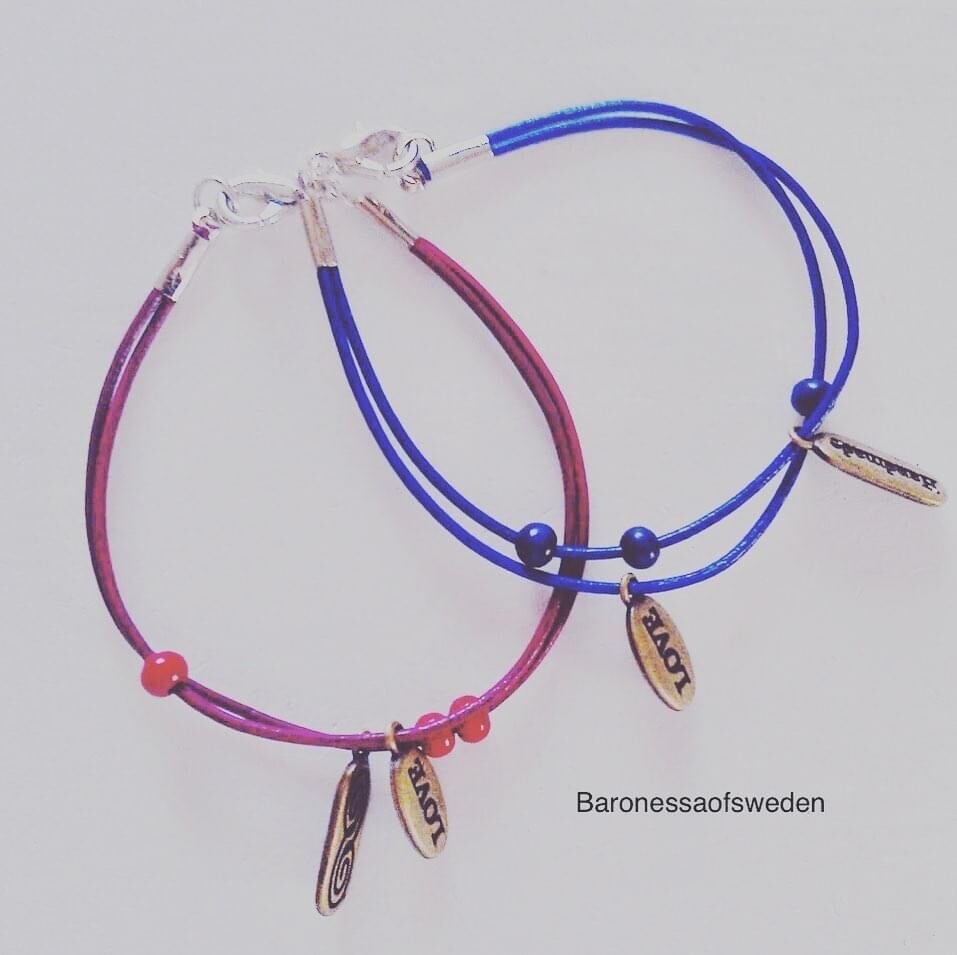 Bracelet - Blå och röd kärlek